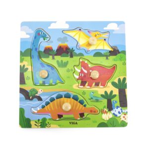 44596 PUZZLE W KNOB - DINOSAURS