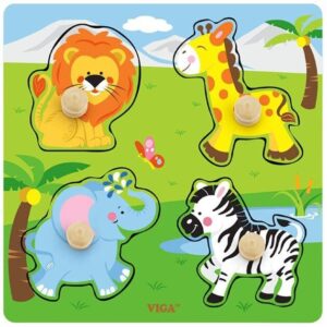 50840 FLAT PUZZLE KNOB WILD ANIMALS