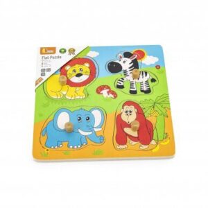 59563 WOODEN FLAT PUZZLE - WILD ANIMALS