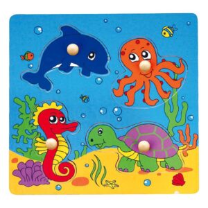 59564 WOODEN FLAT PUZZLE - SEA ANIMALS