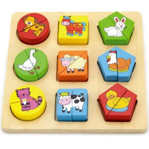 59585 - SHAPE BLOCK PUZZLE FARM ANIMALS